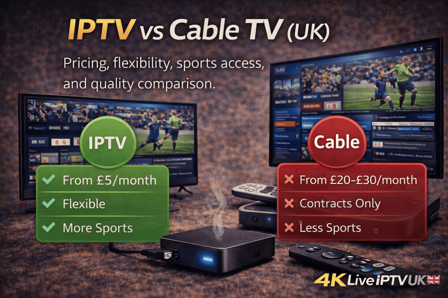 IPTV vs Cable TV in the UK (2025): Which Is Better for Price, Quality & Flexibility? – IPTV vs cable TV UK