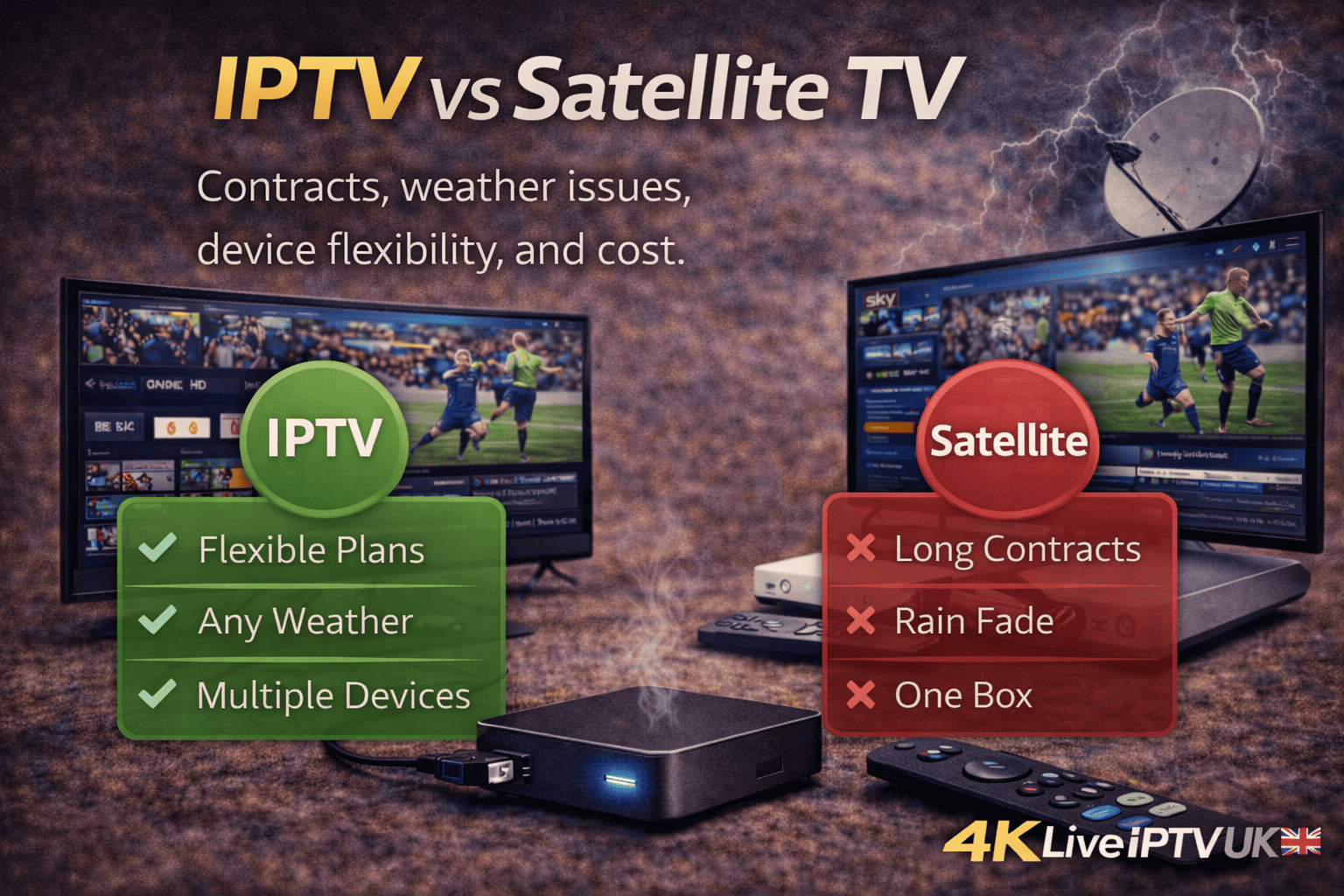 IPTV vs Satellite TV in the UK (2025): Cost, Quality & Flexibility Compared – IPTV vs satellite TV UK